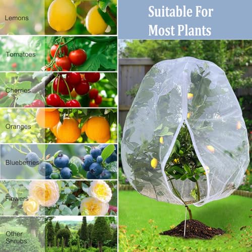 4 Pcs Drawstring Blueberry Netting for Bushes Reusable Garden Netting - size: 4pcs 2.6*3.3FT