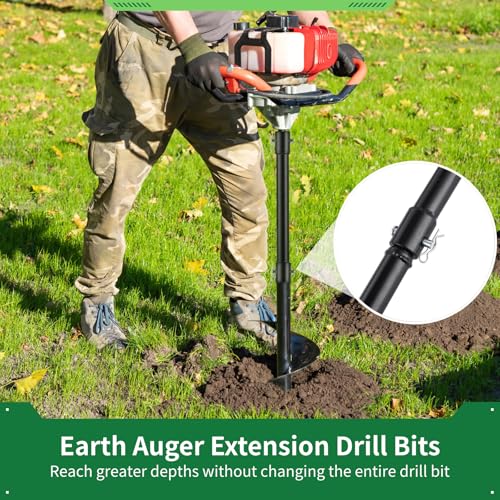 3 Auger Extension Bits 3/4in Shaft, 7.7/11.4/19.3in Bars for Earth Drilling - color: Regular version
