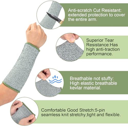 ANCIRS Cut Resistant Sleeves for Arm Protection, Gardening Sleeves, Dog Bite Safety Arm Sleeves - color: Army-green