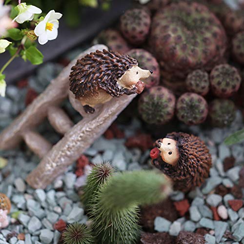 MUAMAX Miniatures Hedgehog Figurines Spring Hedgehog Decorations Spring Figurines Hedgehog Gifts,Mini Hedgehog Animals Micro Landscape Bonsai Craft Decor Miniature Garden Ornaments