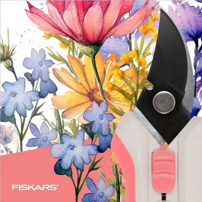 Fiskars Floral Pruning Shears, Plant Cutting Scissors for Flowers - color: Spring Bloom Light Pink