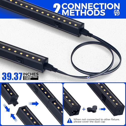 Barrina T5 Grow Lights, 2FT 80W(8 x 10W) Black Cover, 5000K White, 8 Packs - color: White, size: 2ft-black Cover
