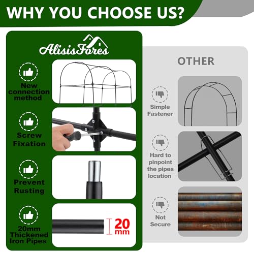AlisisFores Garden Arch Trellis, 7.2 ft Height, Black
