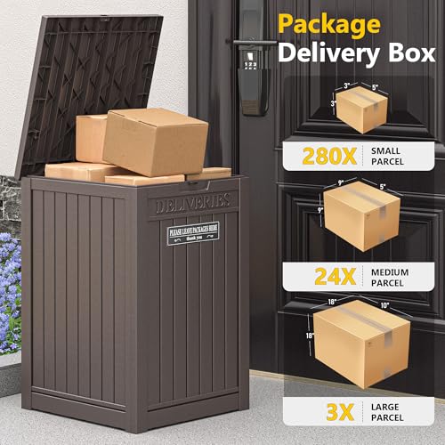 Package Delivery Box for Outside, Brown - color: Brown