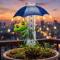 Rain Gauge Outdoor Decorative Solar Frog 7-Inch Glass Tube with LED Lights