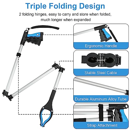 Housolution Reacher Grabber Tool, 43" Extra Long for Elderly, Blue