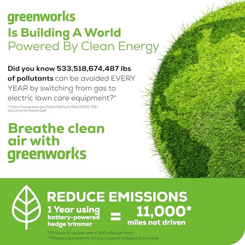 Greenworks 40V 20" Cordless Pole Hedge Trimmer, 2.0Ah Battery and Charger Included