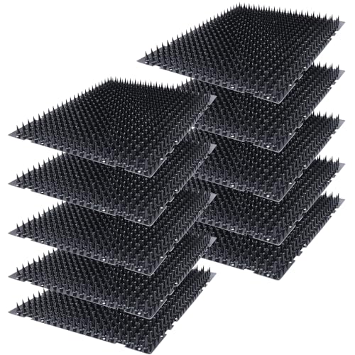 Black 10PCS Cat Scat Mat, Cat Deterrent Indoor Spikes to Keep Cats Off - color: Black