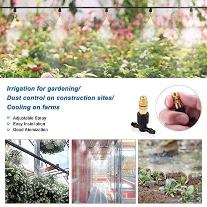 20Pcs Three-Way Atomizing Nozzle Micro Spray Drip Irrigation Mister Emitter - color: 20pcs