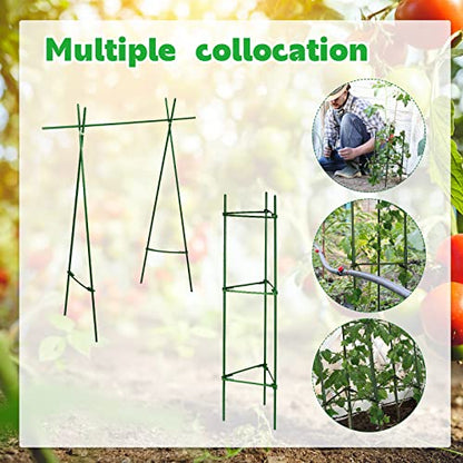 Chunful 10 Packs Tomato Cages for Garden Support up to 48", Green - color: Green