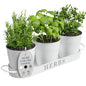 Barnyard Designs Indoor Herb Garden Planter Pots with Tray Set/3 (White) - color: White