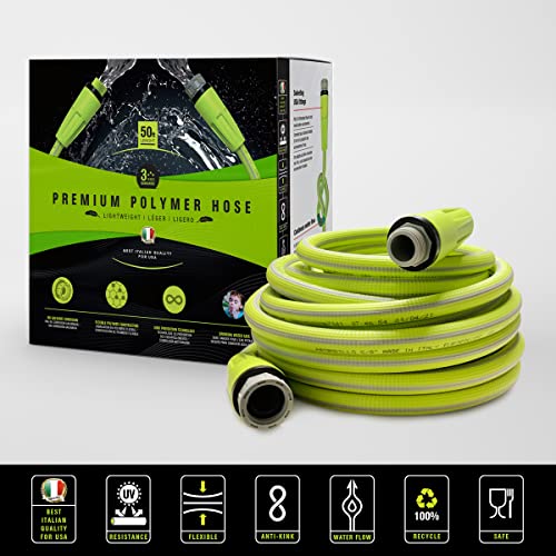 It's Light Polymer Garden Hose 5/8 in. X 50ft., Ultralight, Drinking Water Safe, Heavy Duty, Anti Kink structure, UV tested