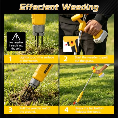 Cordless Weed Puller Tool for Dewalt 20V Battery (No Battery)