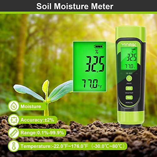 YINMIK Digital Soil Moisture Meter,Direct EC Tester for Soil