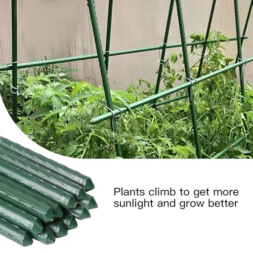 Garden Stakes 7ft, Metal Plant Stakes 7 Feet 25 Pack for Gardening and Farm, 84" Plastic Coated Plant Support for Tomato, Cucumber, Bean, Flower, Potted and More Climbing Plants - size: 7ft, pack of 25