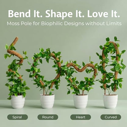30 Inches Bendable 2 Pack Moss Pole Monstera Plant Support Stakes - Moss Poles for Climbing Plants, Plant Stakes for Indoor Plants - Coco Coir Pole Moss Stick for Monstera, Pothos. - size: 2 x 30 In (Bendable)