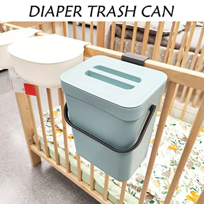 stonespace 1.3 Gal Compost Bin, Hanging Kitchen Trash Can with Sealed Lid - color: Blue, size: 5L/1.3GAL