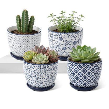 5.6 Inch Ceramic Plant Pots Set of 4 - size: 5.6 Inch