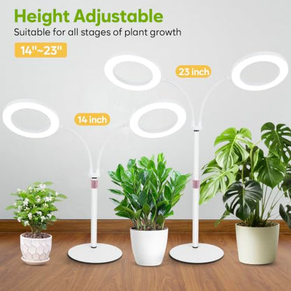 Grow Lights for Indoor Plants Full Spectrum, 2-Head LED Plant Light, White - size: White-23inch