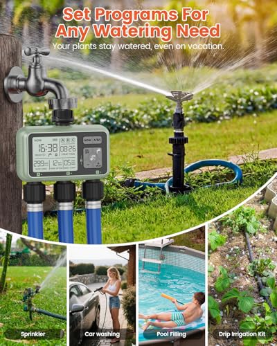3 Zone Sprinkler Timer, Programmable Water Timer for Garden Hose - size: 3 Outlet