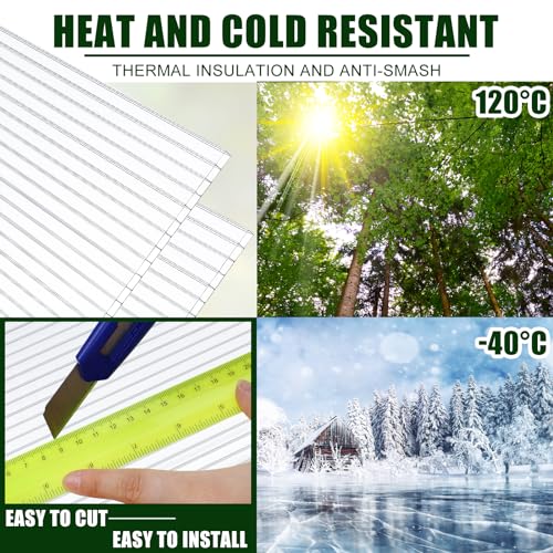 Tatuo 12 Pack 4' X 2' X 0.32'' Polycarbonate Greenhouse Panels Sheets - size: 4' X 2' X 0.32''