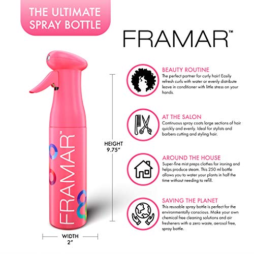 FRAMAR Premium Hair Mister Spray Bottle, Continuous Spray Bottle For Hair - color: Pink