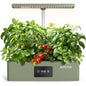 SUNCOZE Hydroponics Growing System Kit with 24W Dimmable LED Light, Green - color: Green