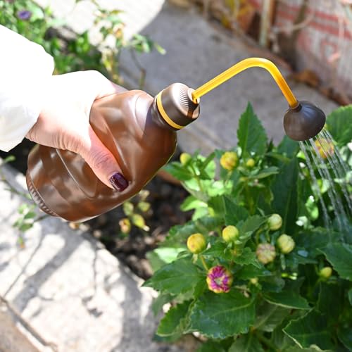 Watering Can for Seedlings,0.45L (Brown) - color: Brown