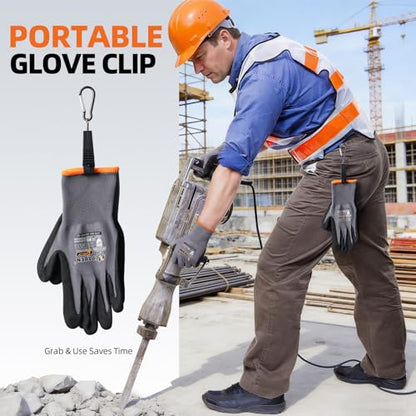 7 Pairs Safety Work Gloves Seamless Nylon Knit MicroFoam Nitrile Coated - size: Medium, style: 7 Pairs,red