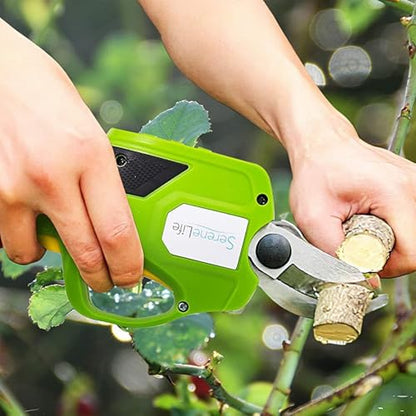 Serenelife Cordless Pruning Shears & Branch Cutter - Electric Pruner with 6 feet of Extension Reach - Rechargeable Battery & .98 IN Cutting Diameter - Ideal for Bushes, Roses, Gardens & Branches - style: SharpX