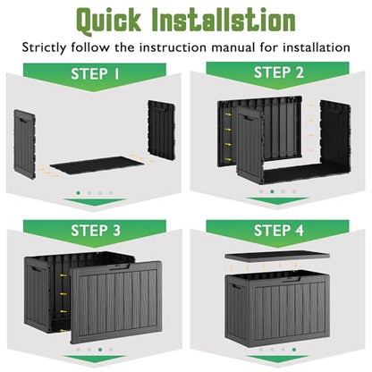 Outdoor Storage Deck Box (45 Gallon, Black)