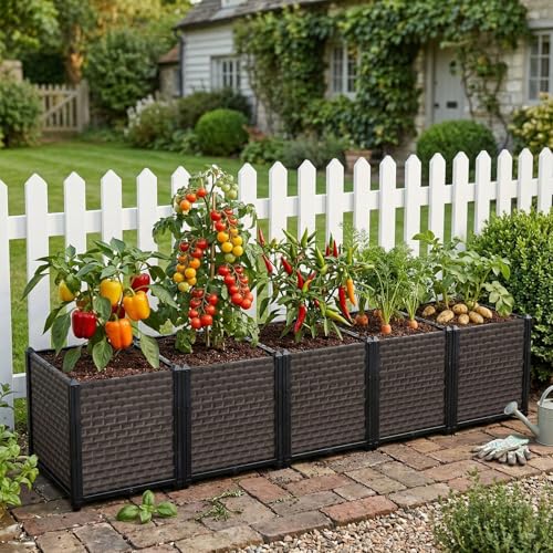 Large Planters for Outdoor Plants 20" Tall Planter Box, 78.7"L x 15.7"W - size: 78.7"(l) X 15.7"(w) X 19.7"(h)