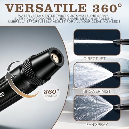 3Pcs Home high-Pressure car wash Water Gun with Booster Nozzle, Adjustable Booster high-pressure car washing water nozzle for Outdoor Cleaning, Watering Plants and Car Washing