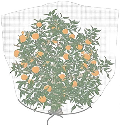 Agfabric Bird Netting 120" Hx120 W Garden Netting Insect Pest Barrier,Plant Cover Fruit Tree Netting Mesh Protection Bag with Drawstring,White - color: 1pack, size: 120"x120"