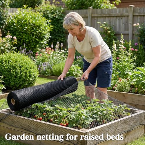 25 x 25 FT Bird Netting,1/2" Mesh Garden Netting,100PCS Zip Ties - size: 25 x 25 FT