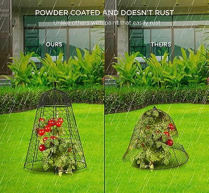 Garden Cloches for Plant Protector from Animals Chicken Wire Cages Outdoor - size: Set of 12 (18 inch high)