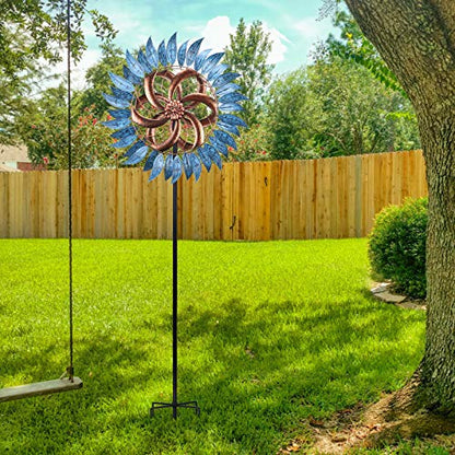 Wind Spinners Outdoor, Dual-Rotationl Wind Sculptures Windmill for Yard