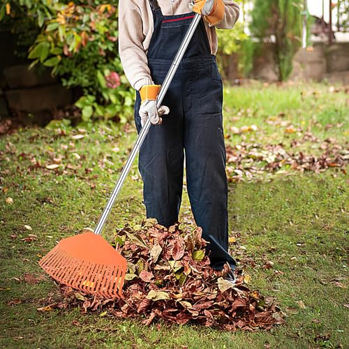 YEELOR Leaf Rake with 16.5‑inch Plastic Head