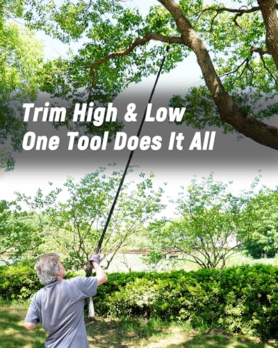 8.5FT Pole Saw with Adjustable Length for Tree Trimming, Lightweight Manual Pruning Saw with Mn Steel Blade, Long Extension Branch Cutter Pole Pruner for Yard, Garden, Patio and Forestry Use - size: 8.5FT