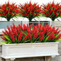 Geegoods 48 Bundles Red Artificial Plants Flowers Outdoor, UV Resistant - color: Red, size: 48PCS