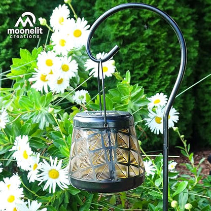 MCSSLNT Solar LED Stake Lantern with Shepherd Hook, Waterproof Solar-Powered Lighting, Decor for Gardens, Pathways & Patios - style: Lantern With Shepherd Hook