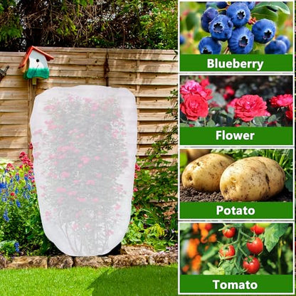 5x3.3 Ft Garden Plant Shade Cover with Drawstring, Non-Woven Sunshade Cloth - color: 1 Pc, size: 5 x 3.3 Ft