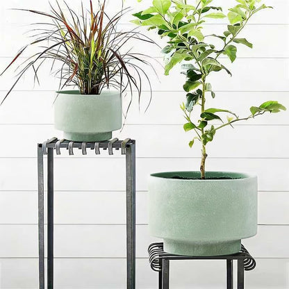 Succulent Pots, 8"+6" Plant Pots, Ceramic Planters for Indoor Plants - color: Green