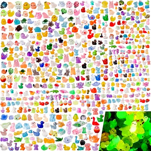 300 Pcs Mini Resin Animals Figurines Bulk,300 Styles Tiny Animals Variety Pack for Fairy Garden Landscape,Hide Crafts Decor - color: 300pc Animals