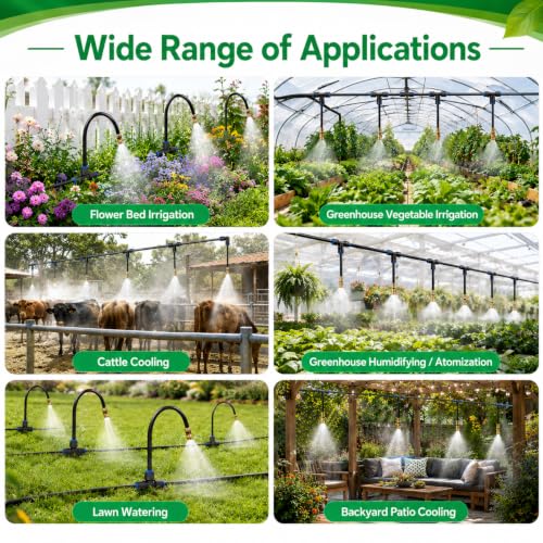 Bonviee 240FT Drip Irrigation System with Adjustable Nozzles - size: 240ft