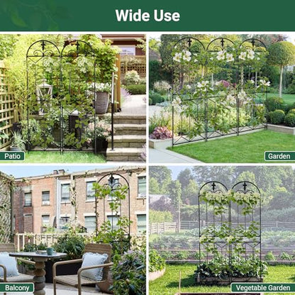 4 Pack Metal Garden Trellis Outdoor, 70.8" H x 19.5" W