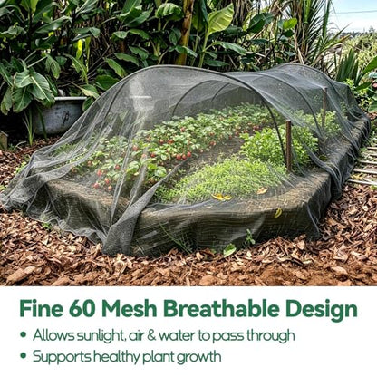10x20ft Garden Netting, 60 Mesh Plant Protection Screen