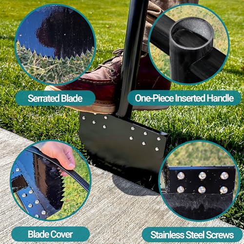 One-Piece 40in Manual Edger Lawn Tool with Spring Steel Blade - size: 40" One-piece