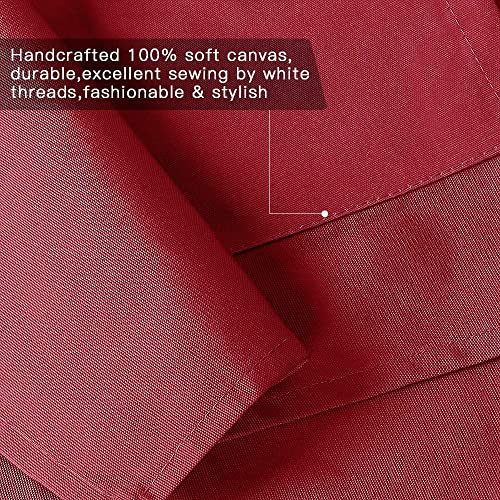 Crossback Apron with Pockets, Apron with Adjustable Straps - color: Red