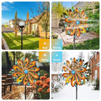 MLKNK Wind Spinners for Yard and Garden - Wind Sculptures & Spinners - size: Gradient brown